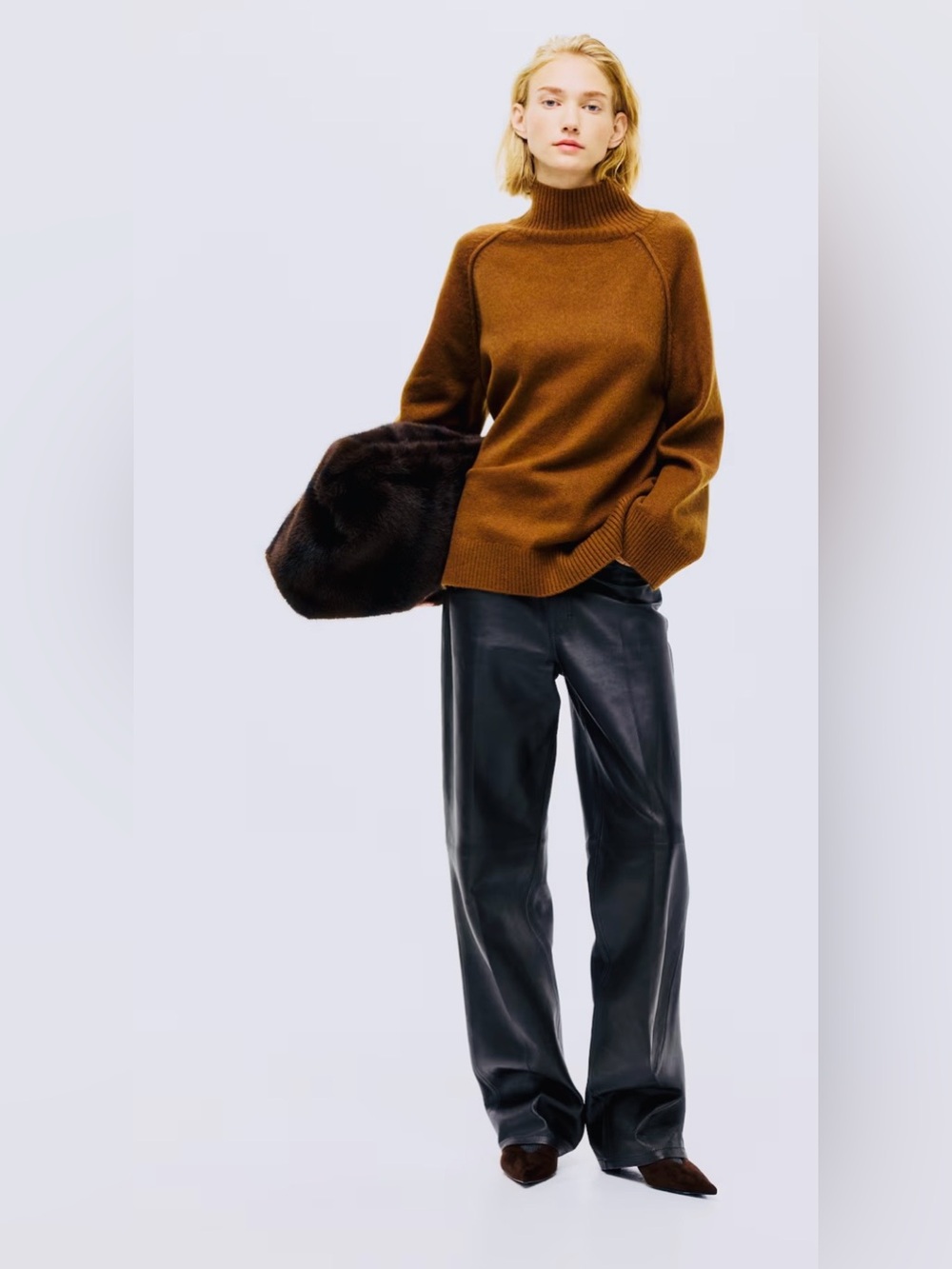 H&M Cozy Brown Mock Turtleneck Sweater
(M)